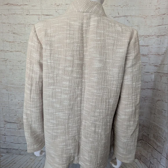 Eileen Fisher Rhythmic Cotton Slub Kimono Jacket in a natural beige color - Picture 9 of 13